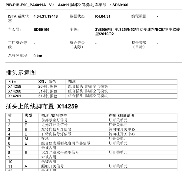 10年宝马325I脚步空调针脚