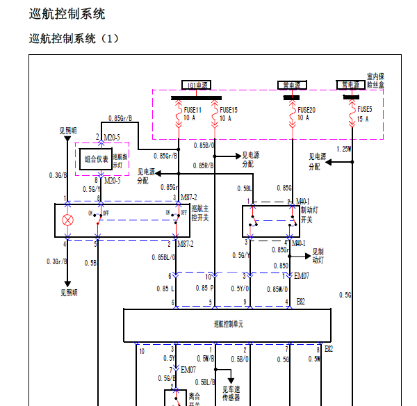 08年江淮瑞风祥和巡航电路图