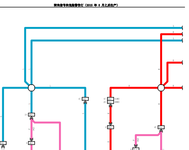 2015年丰田酷路泽转向灯电路图