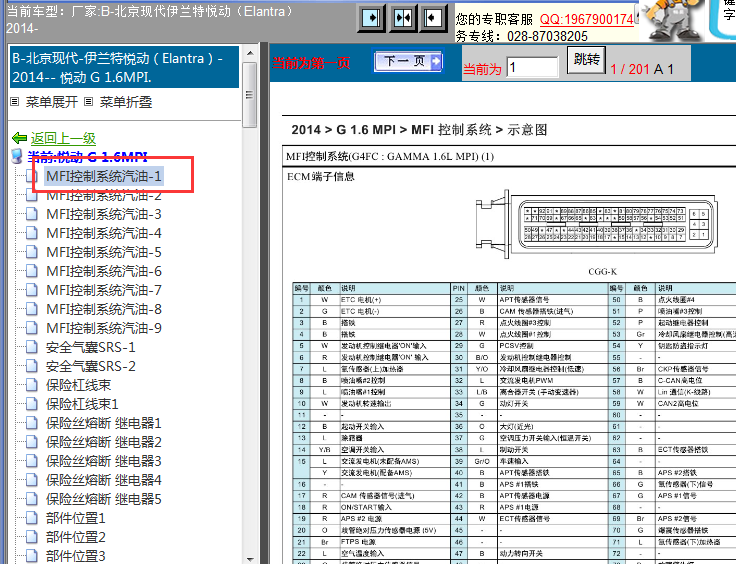 14年现代悦动发动机针脚定义图