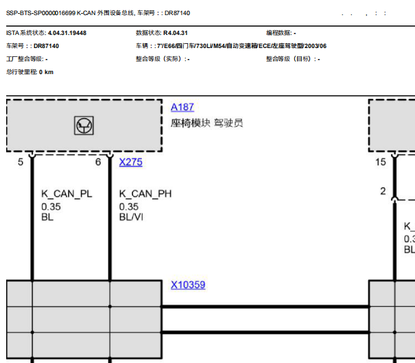 2003年宝马730LI CAN线电路图