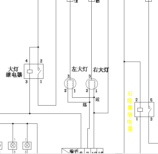 金杯阁瑞斯大灯电路图