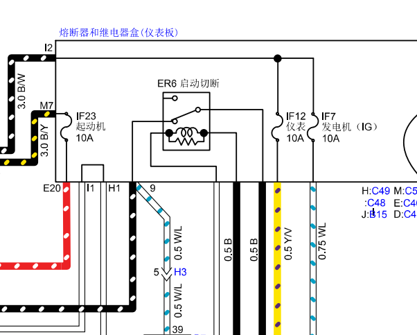 五十铃4JB1发电机电路图