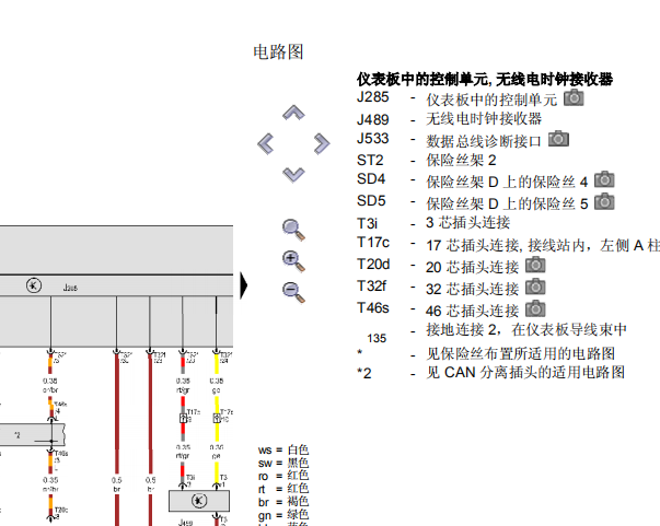 2013年奥迪Q5仪表电路图