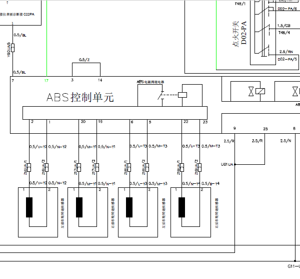 中华骏捷ABS电路图