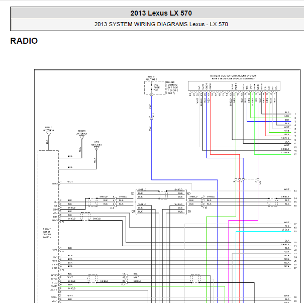 13年凌志LX570音响线路图
