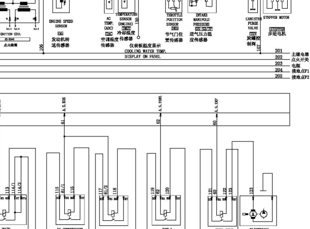 2015年长安之星发动机电脑电路图