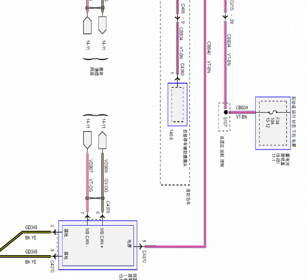 2015年福特金牛座模块通讯网络电路图