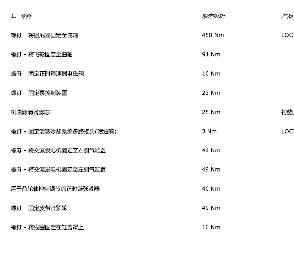 07年玛莎拉蒂总裁发动机维修数据