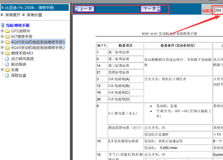 比亚迪F6发动机针脚定义