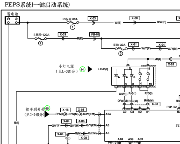 2016年海马M6一键启动电路图