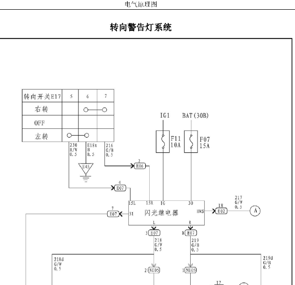 14年华泰路盛E70转向灯电路图