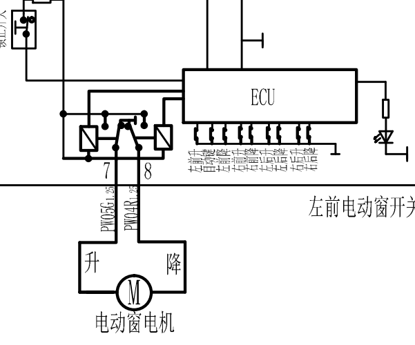 2014年铃木北斗星 车窗电路图