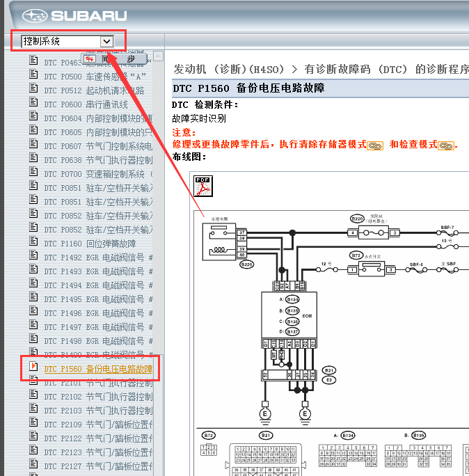2009-2010年斯巴鲁深林人故障码资料