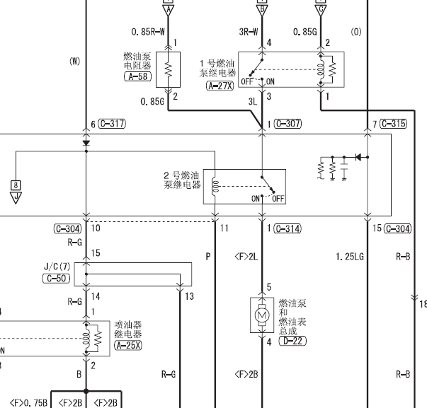 三菱4B11发动机油泵电路图