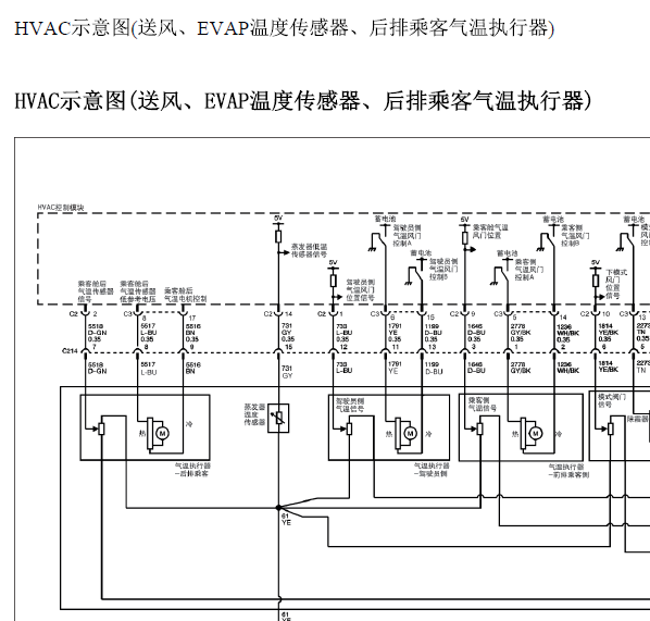 10年凯迪拉克赛威空调线路图