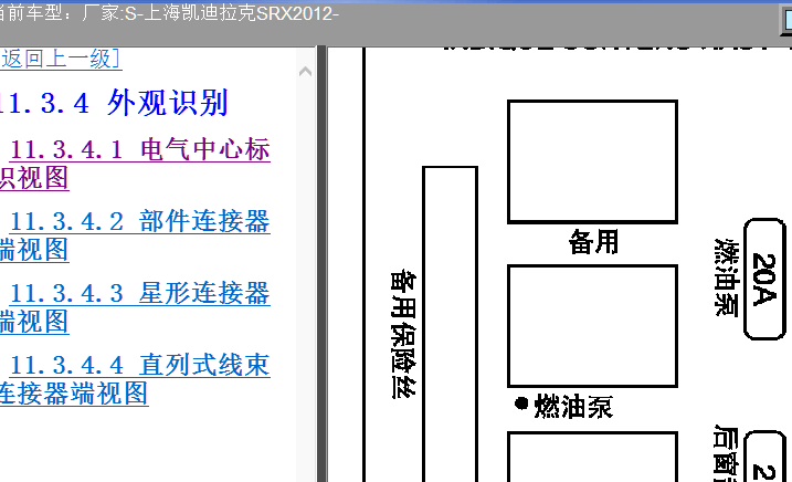 2012年凯迪拉克SRX油泵保险丝位置