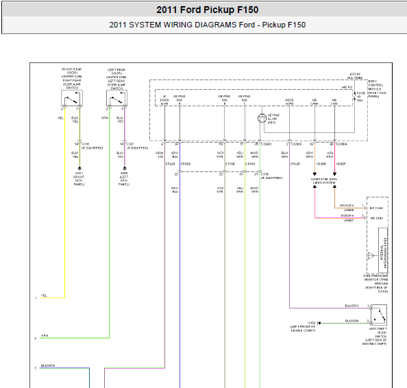 11年福特猛禽f150遥控门锁线路图