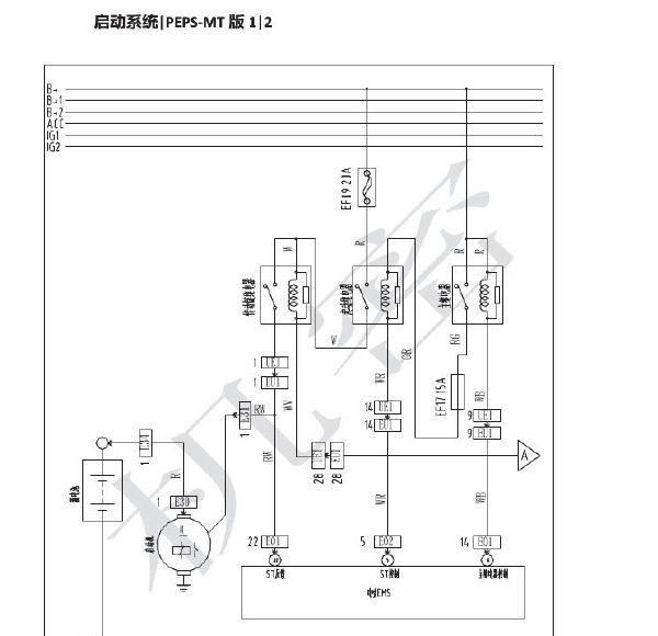 16年北汽幻速S6一键启动线路图