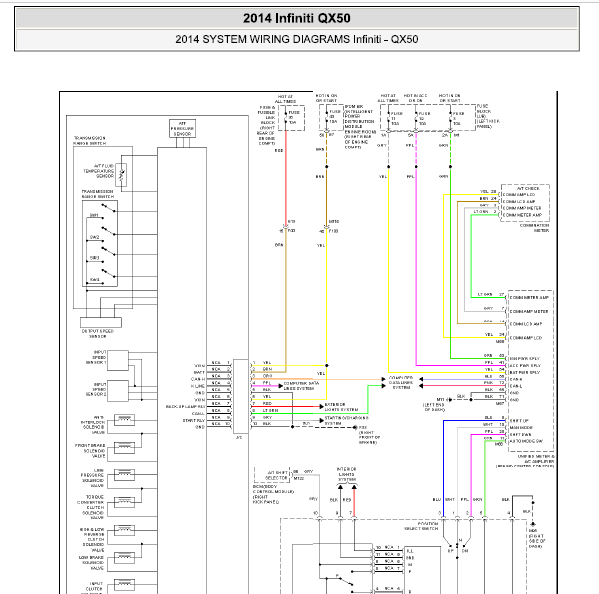14年英菲尼迪QX50变速箱电路图