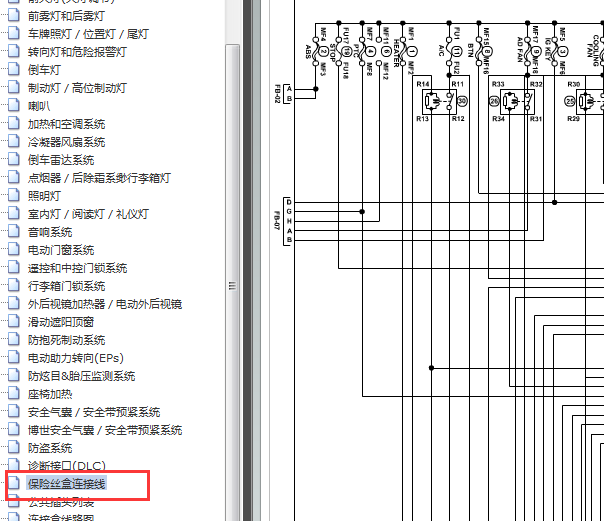 2012-2013年福美来三代保险丝电路图