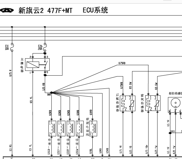 2010年奇瑞旗云发动机电路图