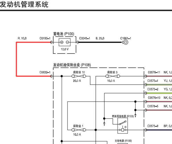 2008-2010年名爵3发动机电路图