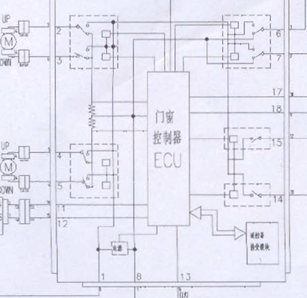 北汽福特迷笛车窗升降线路图