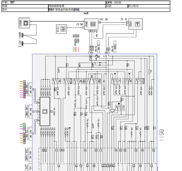 04年标致307转向系统线路图
