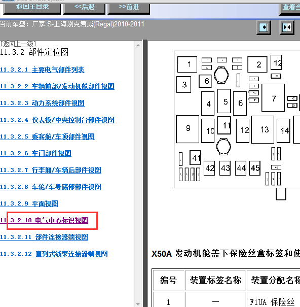 10年别克君威保险盒说明图