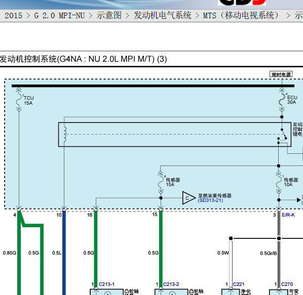 15年起亚智跑发动机线路图