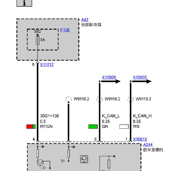 09年宝马X6摄像机线路图
