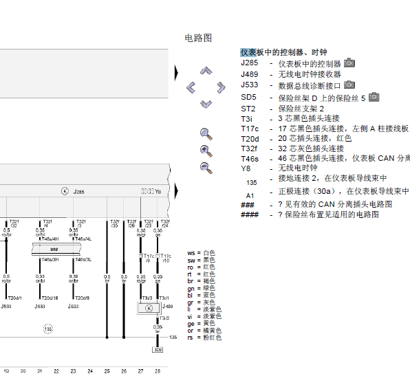 09年奥迪A4L仪表线路图