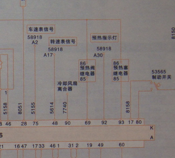 依维柯发动机预热系统线路图