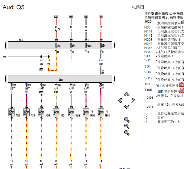 奥迪CUH发动机线路图