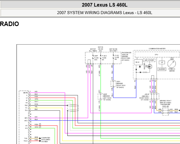 2007年雷克萨斯LS460L音响电路