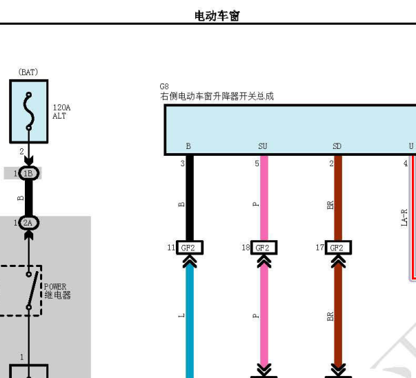 17年雅力士玻璃升降器电路图