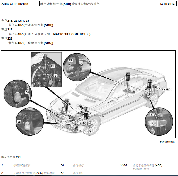 10年奔驰S600悬架排空气法