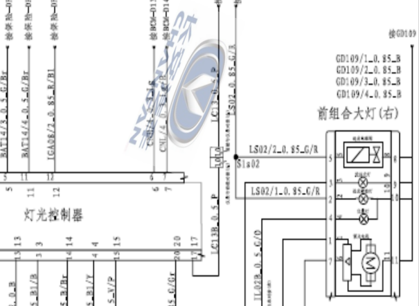 2016年长安逸动大灯电路图