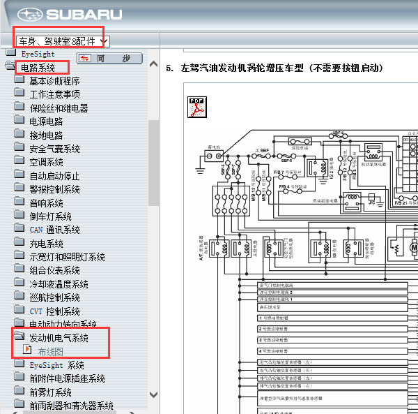 13年斯巴鲁森林人发动机线路图