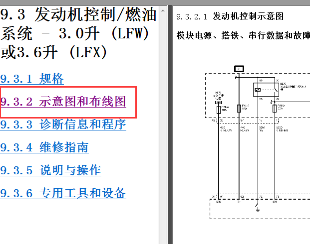 2014年凯迪拉克SRX发动机电路图