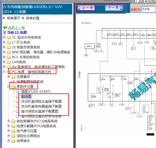2014年纳智捷大7 保险丝电路图