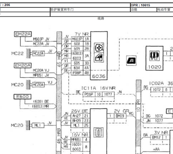 2004年标致206CC敞篷电路图