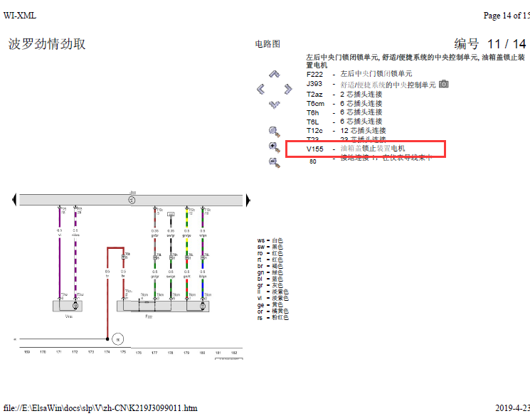 09年大众波罗油箱线路图
