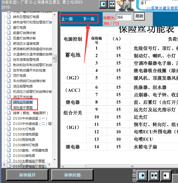 2010年五菱之光保险丝继电器分配