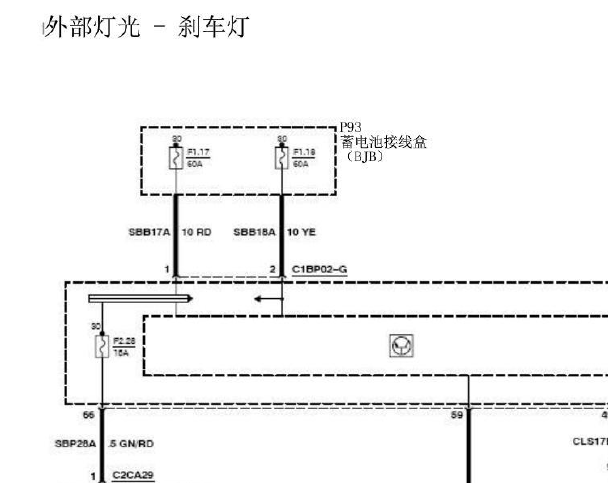 2007年福特S-MAX刹车灯电路图