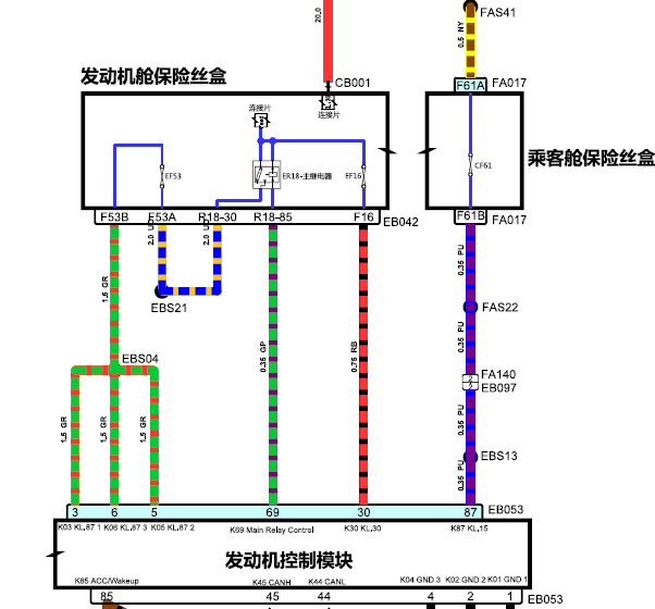 17年荣威I6发动机线路图