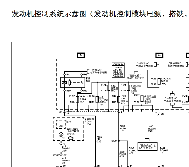 2007年凯迪拉克SLS发动机电路图
