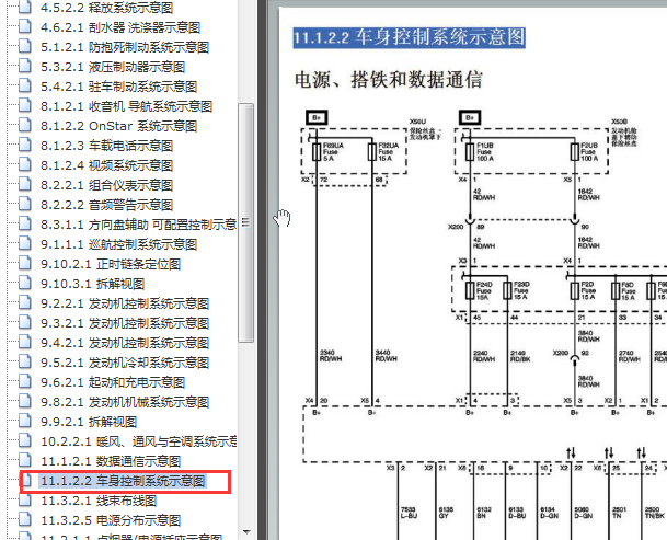 2009-2010年别克君越车身模块电路图