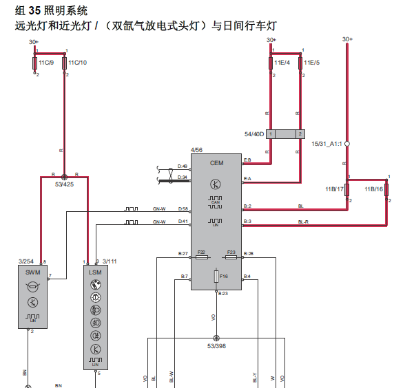 14年沃尔沃XC60大灯线路图